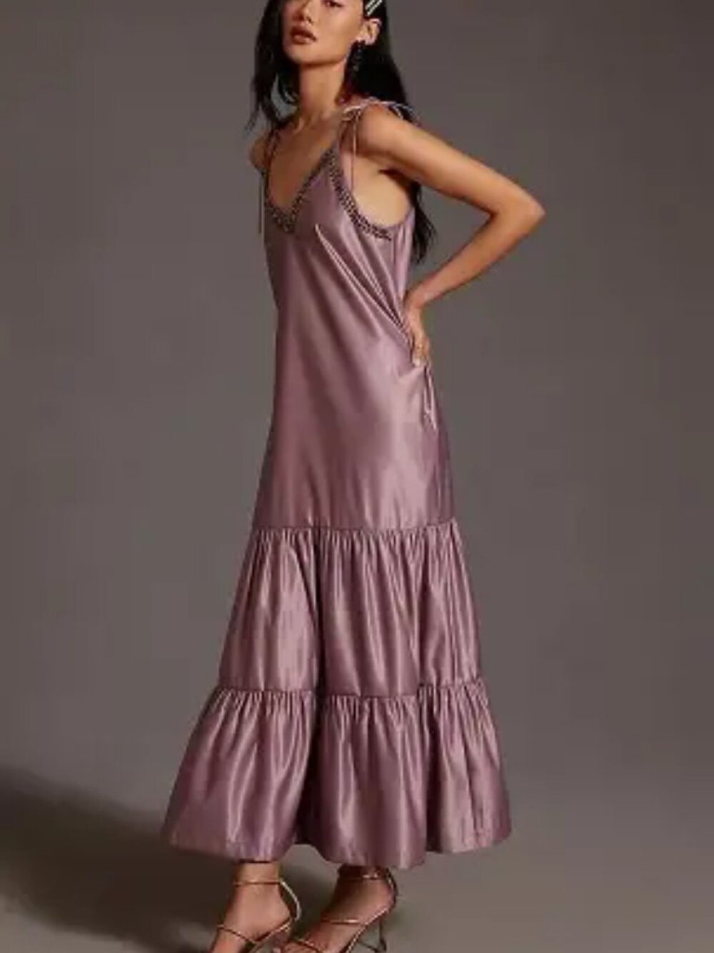 Anthropologie Dhruv Kapoor V-neck tiered maxi dress - Size Small